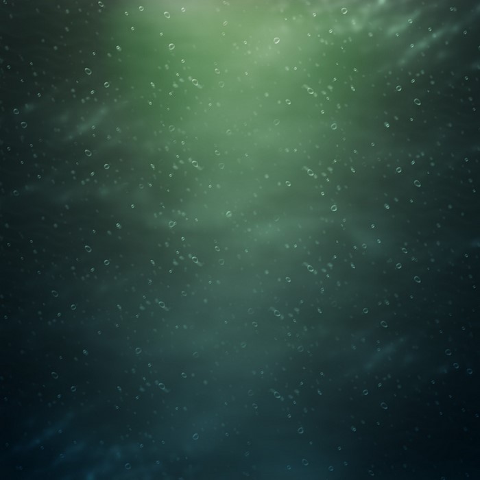 Underwater scene with light rays and bubbles