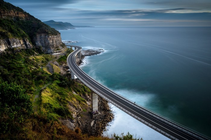 Sea Cliff Bridge over the ocean