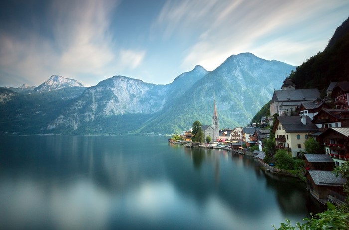 Hallstatt village on Hallstatter See lake, Austria