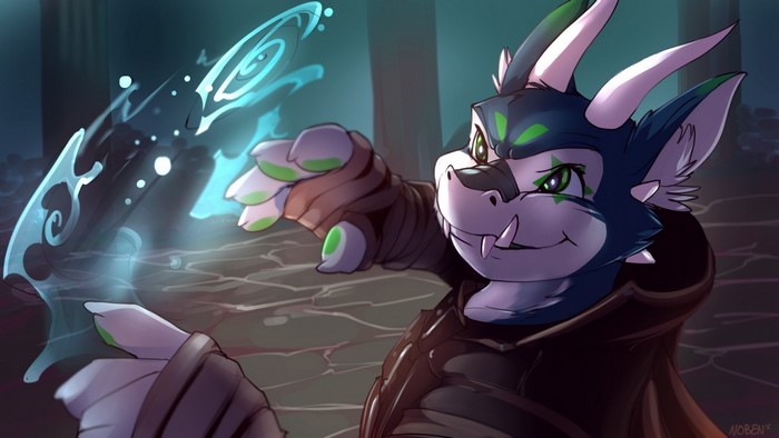 Dragon casting a spell with glowing magic