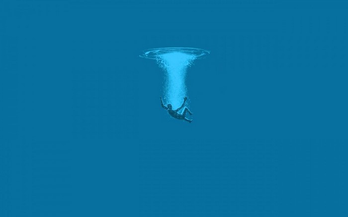 Person falling into water