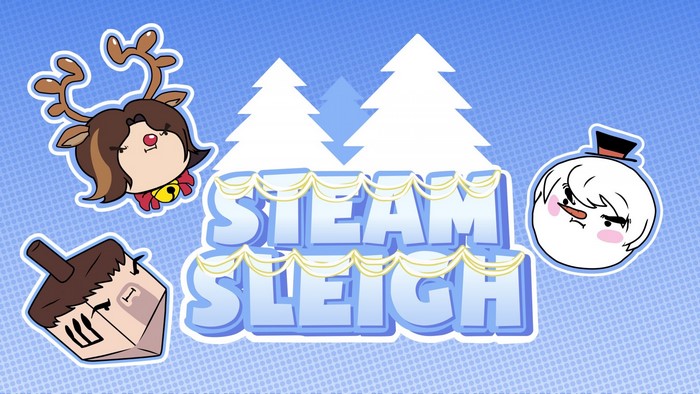 Steam Sleigh logo with Christmas and Hanukkah elements