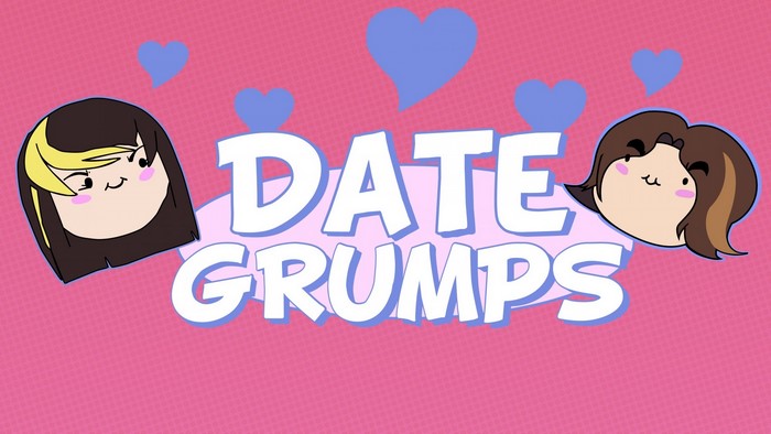 Date Grumps logo with cartoon characters