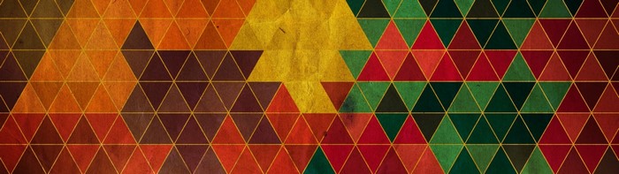 Abstract geometric triangle pattern with warm and cool colors