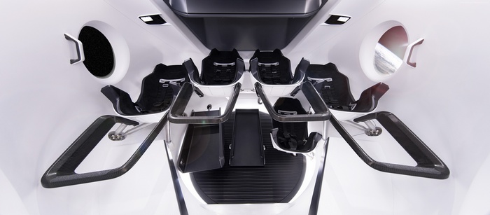 SpaceX Dragon capsule interior with seats