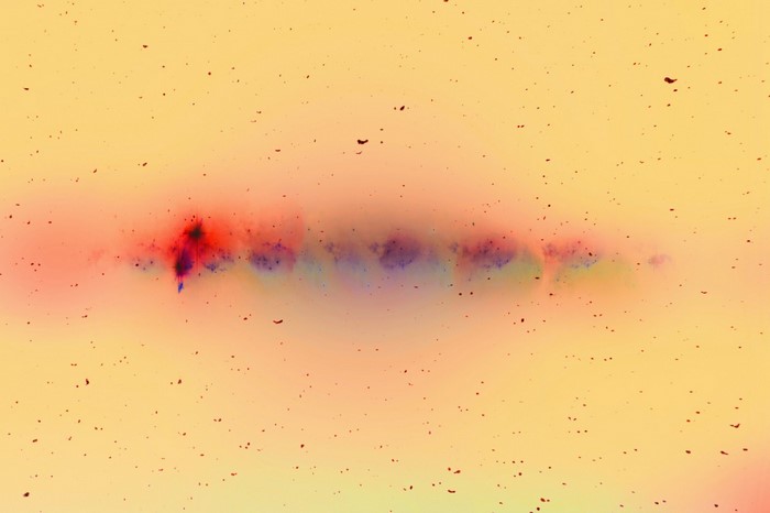 Abstract colorful nebula with scattered particles