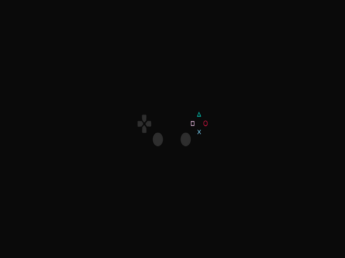 PlayStation controller symbols on black background