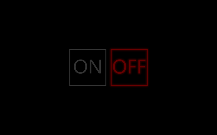 ON OFF text logo