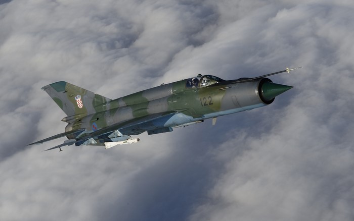Mikoyan MiG 21 Military Jet in Flight