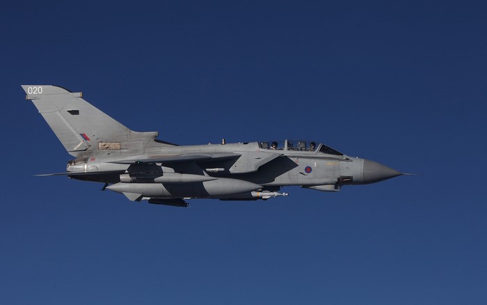Royal Air Force Panavia Tornado fighter jet in flight