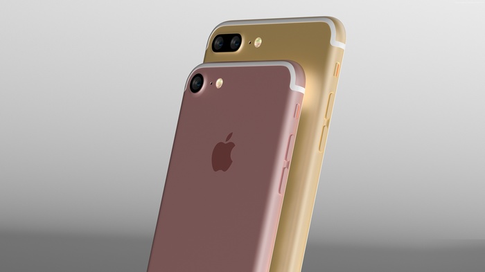 iPhone 7 Plus and iPhone 7 in Rose and Gold