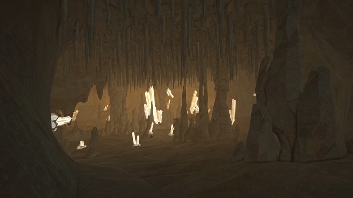 Cave with stalactites and stalagmites