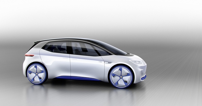 Volkswagen I.D. electric concept car at Paris Auto Show 2016