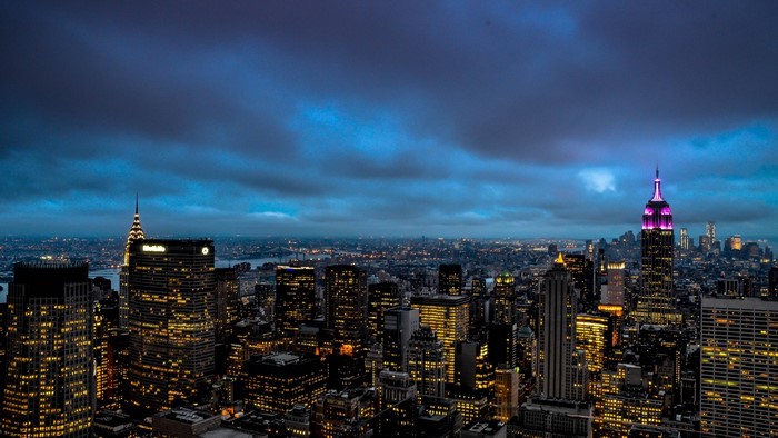 New York City Skyline at Dusk with Empire State Building