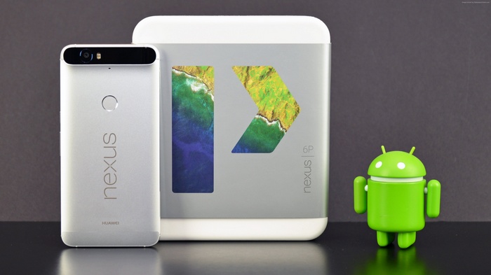 Google Nexus 6P smartphone and Android mascot