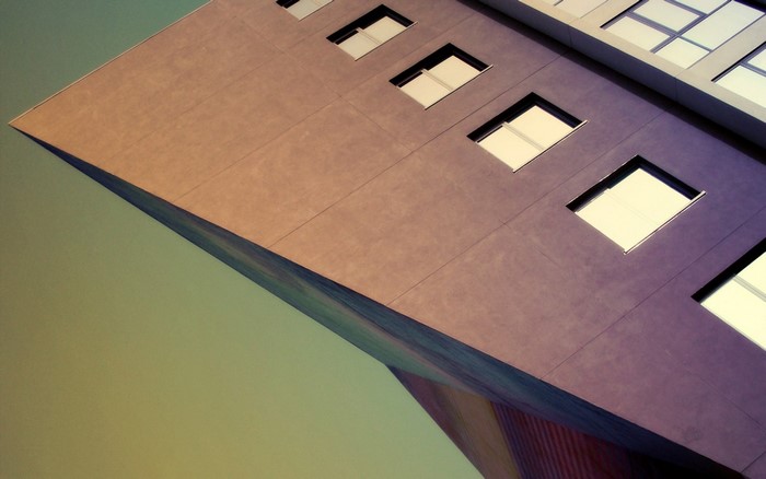 Modern building with geometric shapes and windows