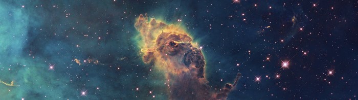 Pillars of Creation nebula in outer space