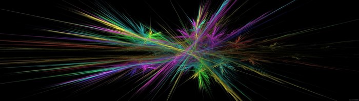 Colorful abstract fractal art with light streaks