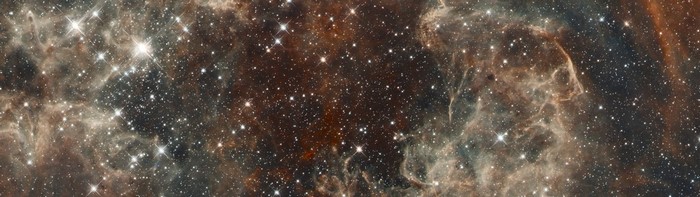 Colorful nebula with many stars in outer space