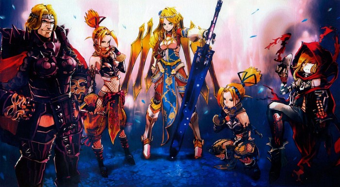 Anime characters with armor and swords