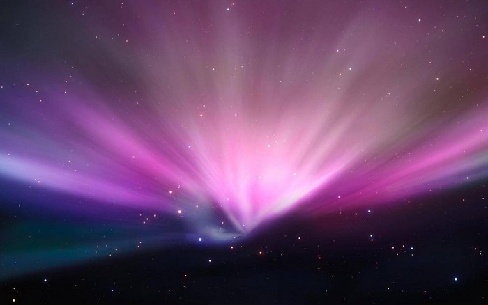 Aurora Borealis in Outer Space with Stars
