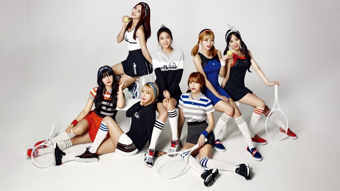 AOA K-pop group in tennis outfits