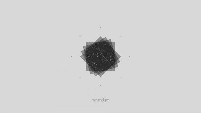 Minimalist abstract design with overlapping squares and dots