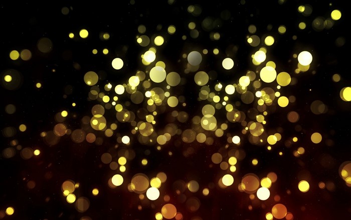 Yellow bokeh lights on a dark background
