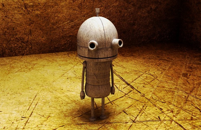 Robot from Machinarium in a textured room