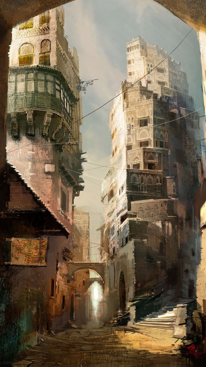 Street scene in Guild Wars 2