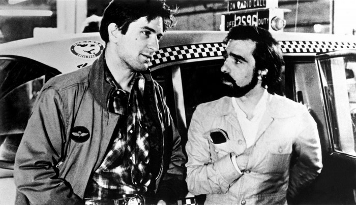 Robert De Niro and Martin Scorsese in Taxi Driver
