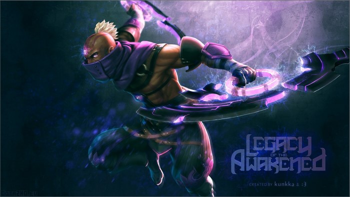 Anti-Mage from Dota 2 with magical weapons