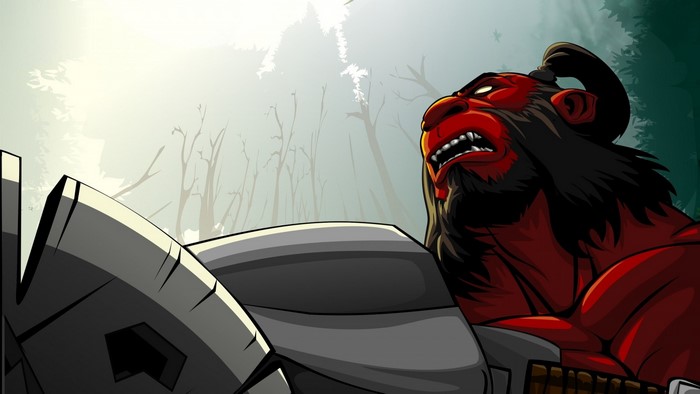 Axe from Dota 2 holding a large axe