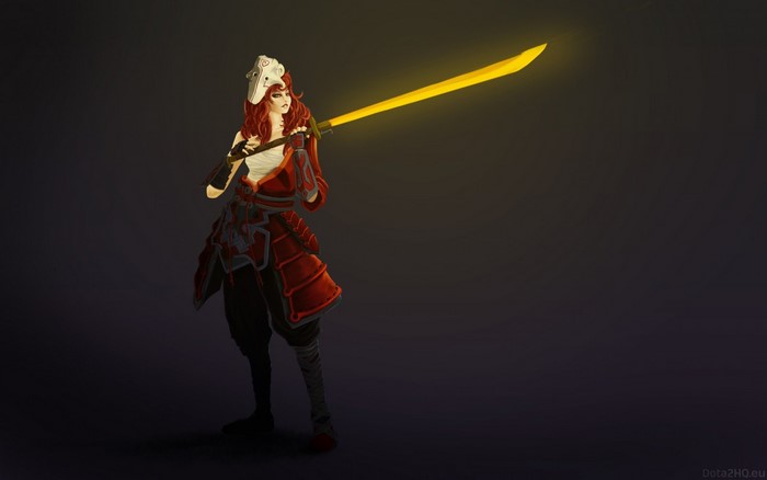 Juggernaut from Dota 2 with glowing sword