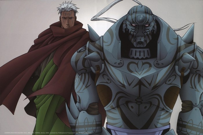 Fullmetal Alchemist illustration featuring Alphonse Elric and Olivier Mira Armstrong