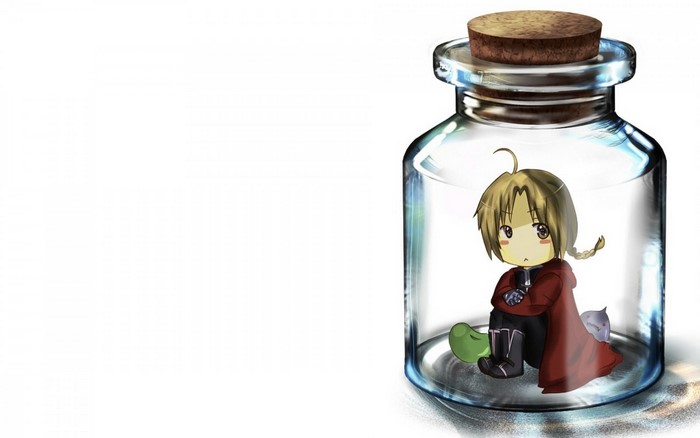 Edward Elric from Full Metal Alchemist in a bottle