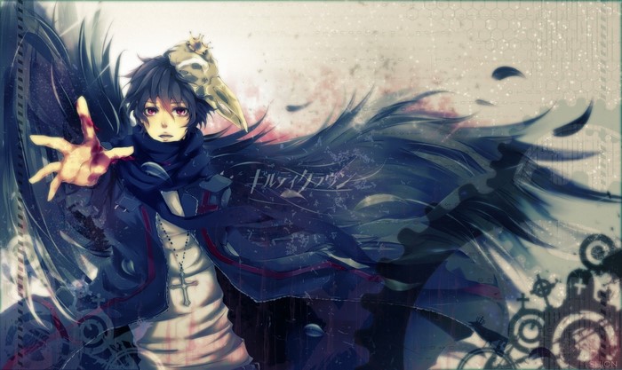 Shu Ouma from Guilty Crown with wings