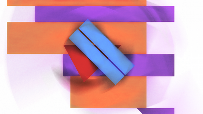 Abstract geometric composition with overlapping shapes