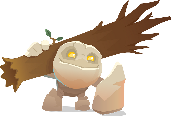 Tiny from Dota 2 carrying a large tree trunk