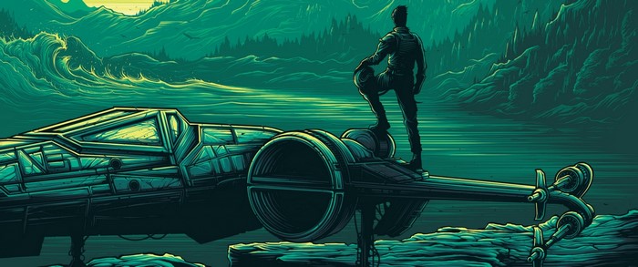 Star Wars X-wing pilot on a watery planet