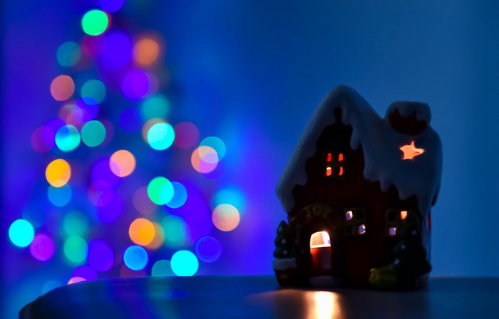 Cozy Christmas House with Vibrant Lights