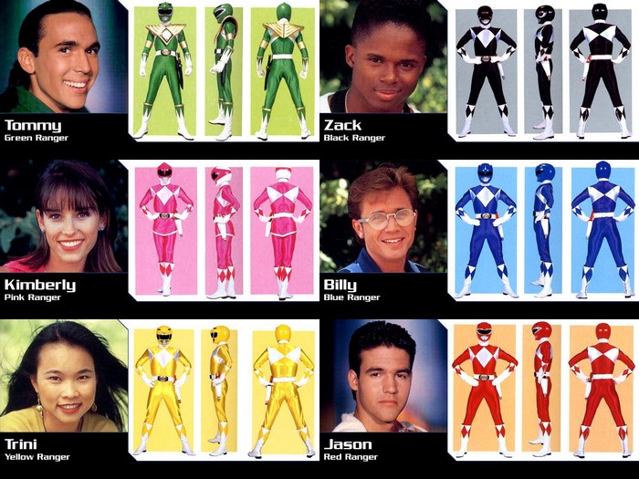 Mighty Morphin Power Rangers character portraits