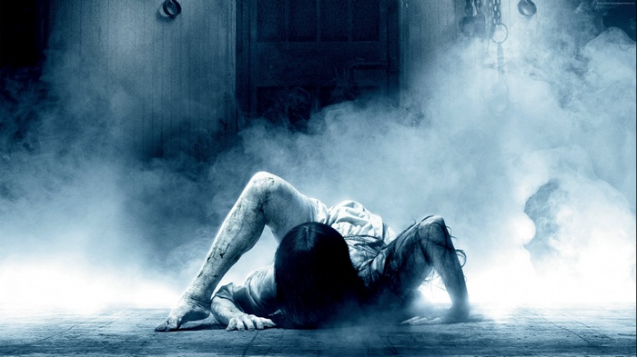 Samara from The Ring crawling