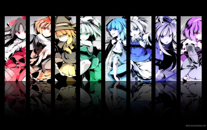 Touhou Project Characters in Vertical Panels
