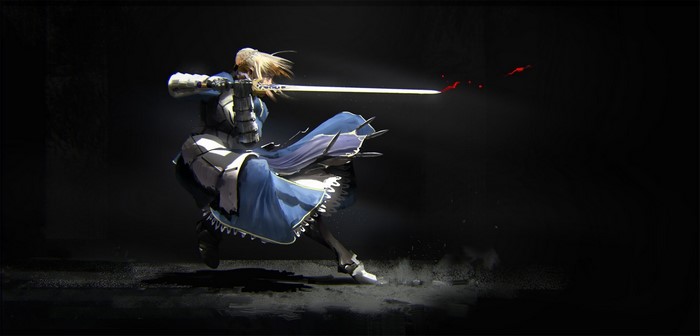 Saber from Fate/Stay Night with sword