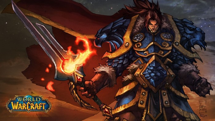 Arthas from World of Warcraft holding Frostmourne