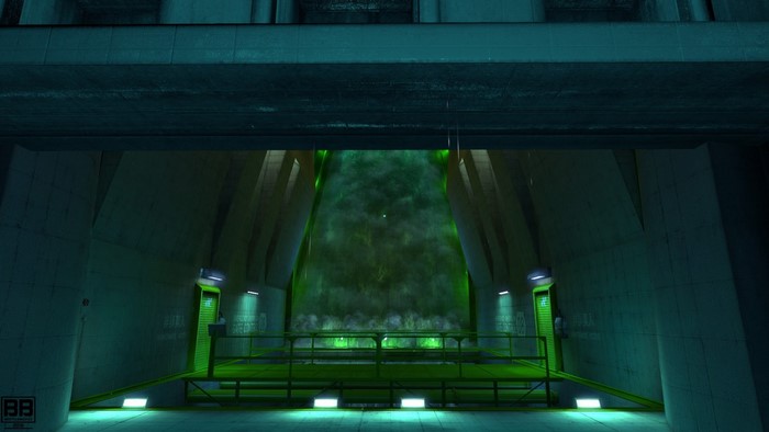 Faith Connors from Mirror's Edge in a futuristic facility