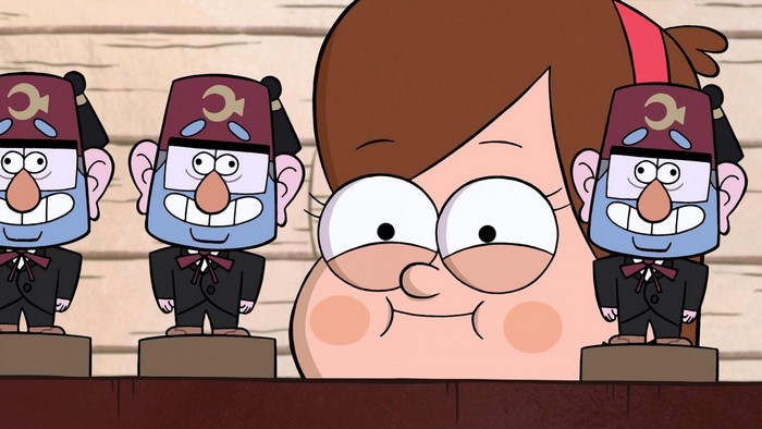 Mabel Pines with Grunkle Stan figures from Gravity Falls