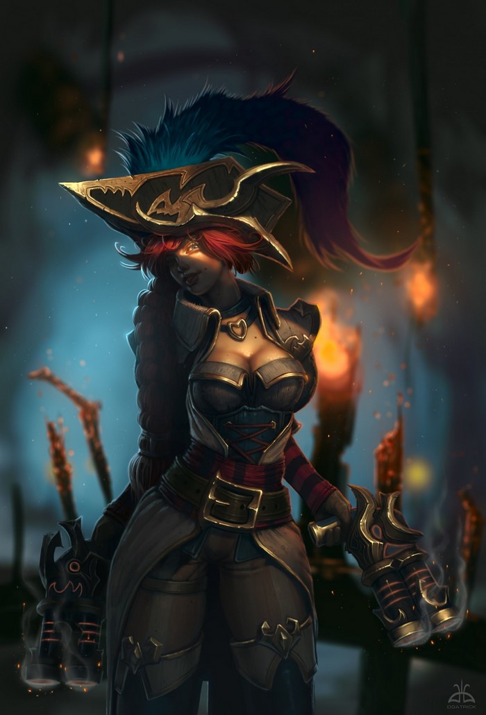 Miss Fortune from League of Legends with dual pistols