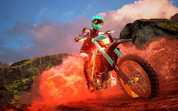 Moto Racer 4 gameplay with dirt bike and rider